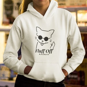 Cat with store middle finger hoodie