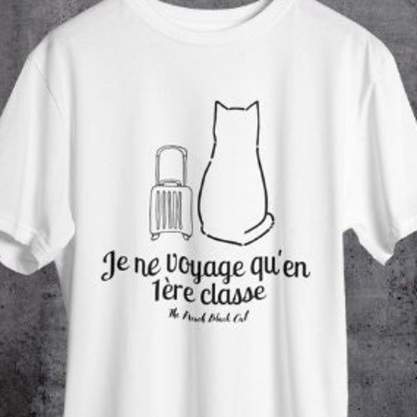 T-shirt voyage • T-shirt chat drôle • T-shirt orignal chat • T-shirt Cadeau Chat • T-shirt voyageur • T-shirt pour lui • Cadeau Noel Chat