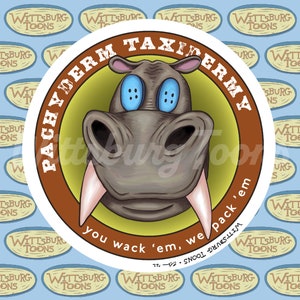 Pachyderm Taxidermy Hippo sticker | Pachyderm Taxidermy Hippo decal | illustrated cartoon sticker
