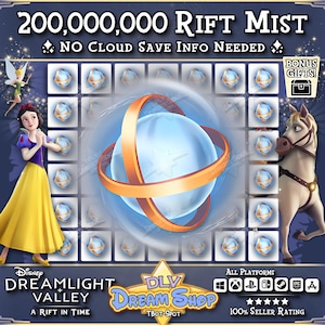 Dreamlight Valley - 200,000,000 Mist - Rift in Time Expansion - Plus Extra Items