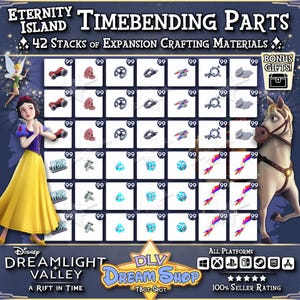 Dreamlight Valley - 42 Stacks Of Timebending Parts - Rift In Time Materials - Plus Extra Items