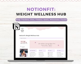 Notion Template, Notion Planner, Weight Loss Tracker, Fitness Notion Planner, Wellness Planner, Meal Planner, Diet Tracker, Fitness Tracker