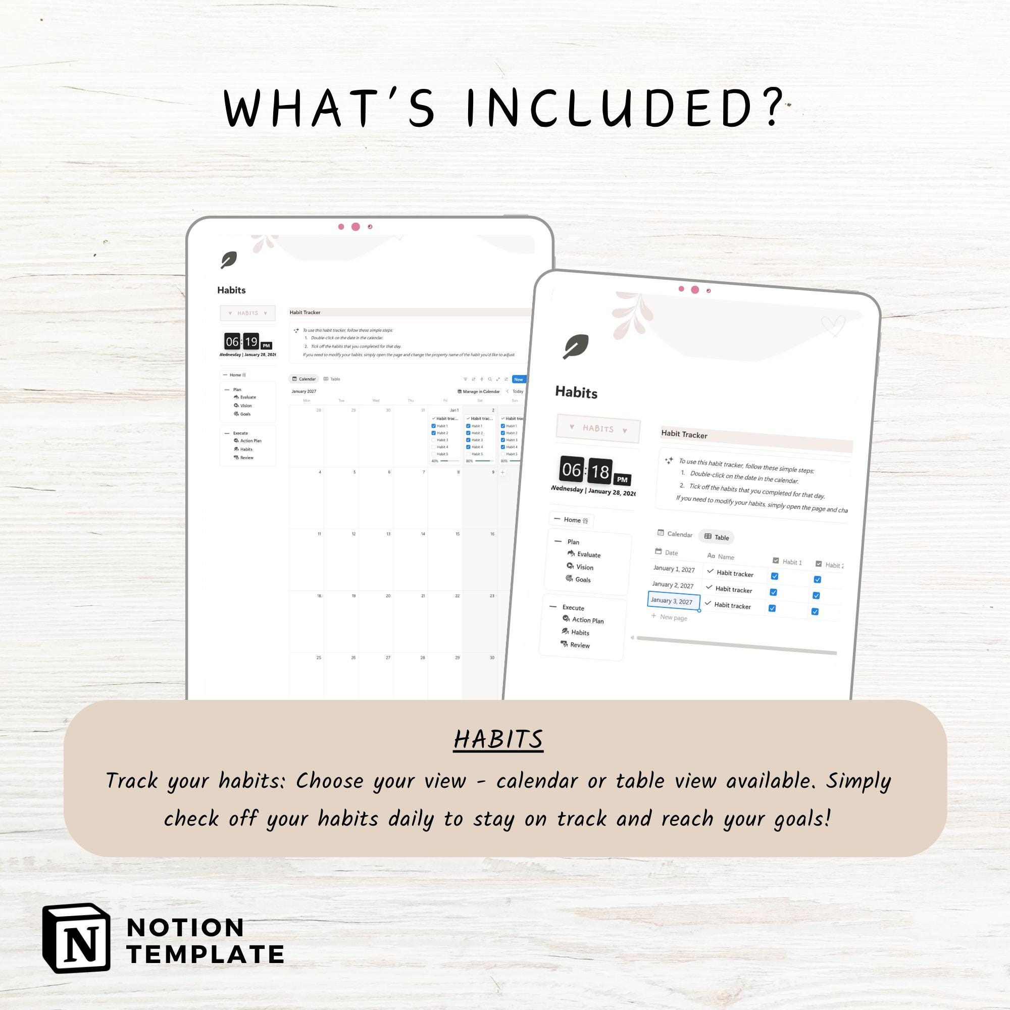 Notion Template 12 Week Year Planner, Goal Planner Notion Dashboard ...