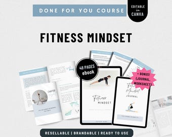 Fitness ebook PLR Content for Health Coach, Fitness Coach, Wellness Coach| Done For You Course Fitness Mindset Brandable Coaching Program
