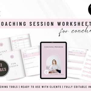 Coaching Session Worksheets Coaching Worksheet Templates Coaching Toolkit Client Session Coaching Tools Editable Canva Templates for Coach