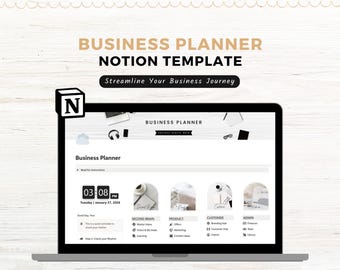 Business Planner Notion Template, Business Dashboard, Notion Freelance Business Hub, Notion Template for Business Owner