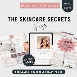 Done For You Skincare ebook for Coach| Brandable Coaching ebook| Self Care Beauty ebook| Skincare Guide| Self Love PLR ebook| Coaching Tool