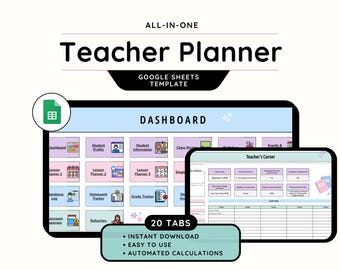 Teacher Planner Google Sheets| Teacher Student Planner 2026-2027 Spreadsheet| School Planner| Monthly Planner| Academic Planner| Lesson Plan