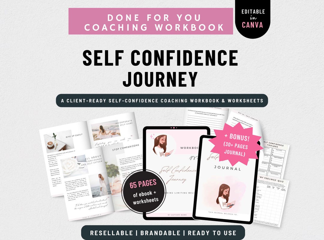 PLR Self Confidence Workbook Template, Done for You Self Esteem ...