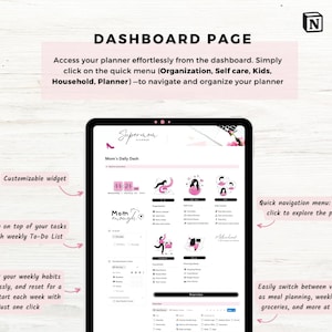 Mom Planner Notion Template, Notion Planner Mom, Busy Mom Household Planner, Mom Life Digital Planner, Family Organizer, Notion Dashboard image 3