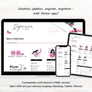 Mom Planner Notion Template, Notion Planner Mom, Busy Mom Household Planner, Mom Life Digital Planner, Family Organizer, Notion Dashboard image 9