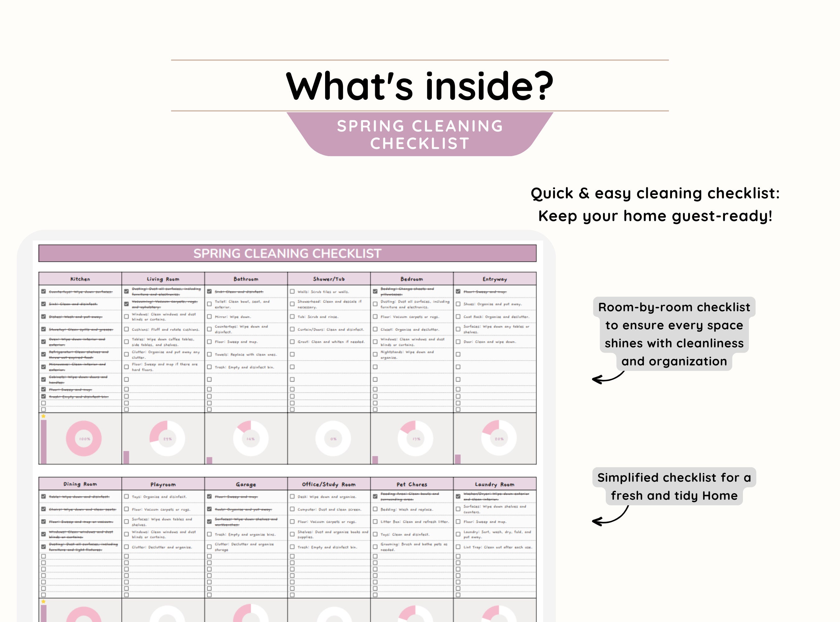 Cleaning Checklist Spreadsheet Cleaning Planner Google Sheets Template ...