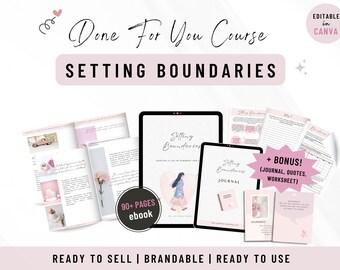 Setting Boundaries Done For You Brandable Coaching Program| Ebook for Life Coach, Mindset Coach, Business Coach, Boundary Coach Workbook