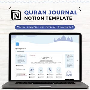 Quran Journal Notion Template Prayer Tracker Muslim Journal Notion Quran Tracker Notion Quran Planner Digital Planner Islamic Planner