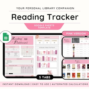 Book Tracker Google Sheets Template| Digital Reading Journal Spreadsheet| Reading Tracker| Reading Log| Digital Bookshelf| Book Journal