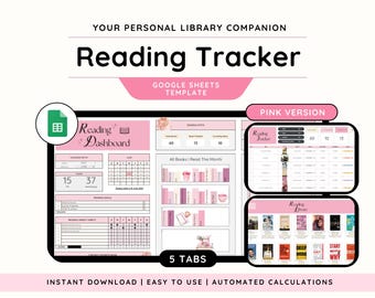Book Tracker Google Sheets Template| Digital Reading Journal Spreadsheet| Reading Tracker| Reading Log| Digital Bookshelf| Book Journal