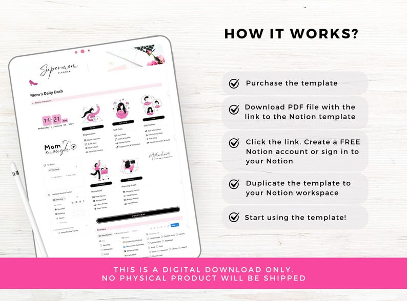 Mom Planner Notion Template, Notion Planner Mom, Busy Mom Household Planner, Mom Life Digital Planner, Family Organizer, Notion Dashboard image 10