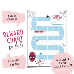 Reward chart for Kids Sticker Chart Superhero Reward Chart for Boy Printable Reward Chart Printable Behavior Chart Homeschool Chart for Kids