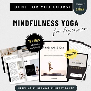 Done For You Yoga for Beginners Brandable Coaching Program| Ebook, Workbook for Health Coaches, Yoga, Wellness Coach, Meditation Coach