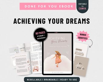 Goal Setting ebook Done for You Course for Life Coach Brandable Coaching Program plr Content Life Coaching ebook Canva Template Dream ebook