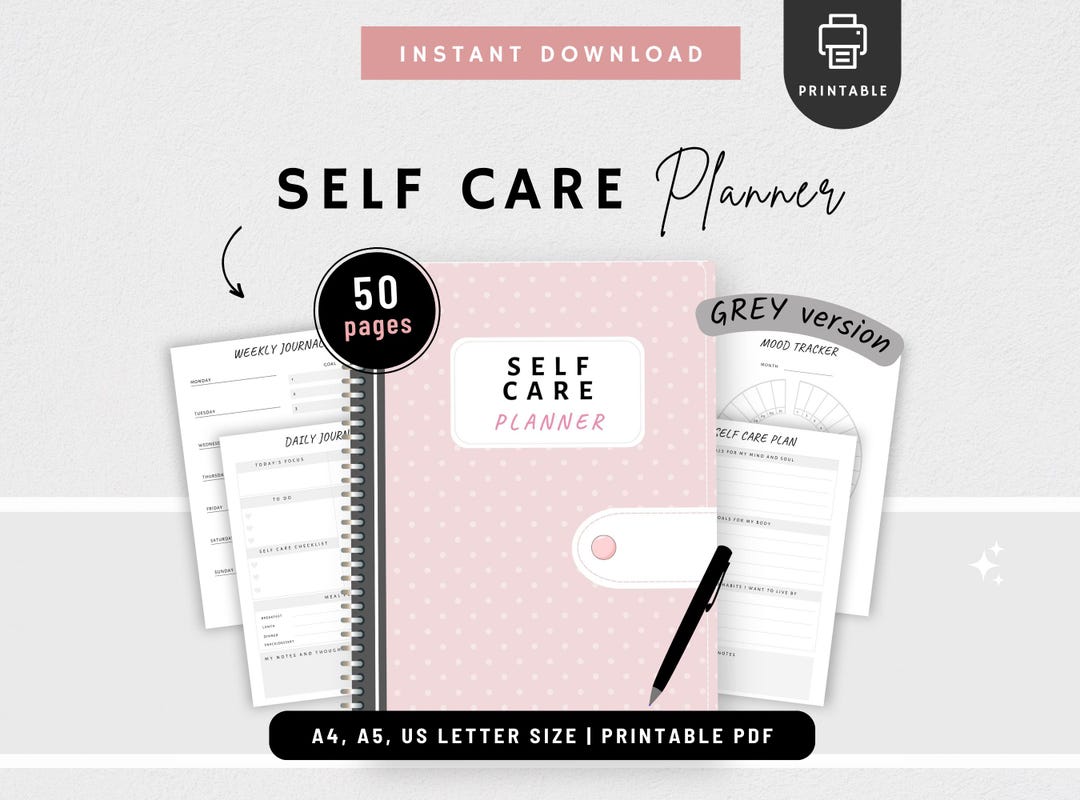 Self Care Planner Printable Journal Mental Health Worksheet Self-care ...
