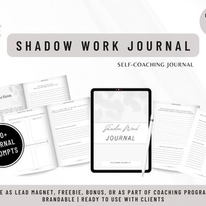 Diario de trabajo de sombras hecho para ti / Herramientas de coaching personalizables / Indicaciones de diario para coaches de vida / Diario de salud mental, sanación del niño interior