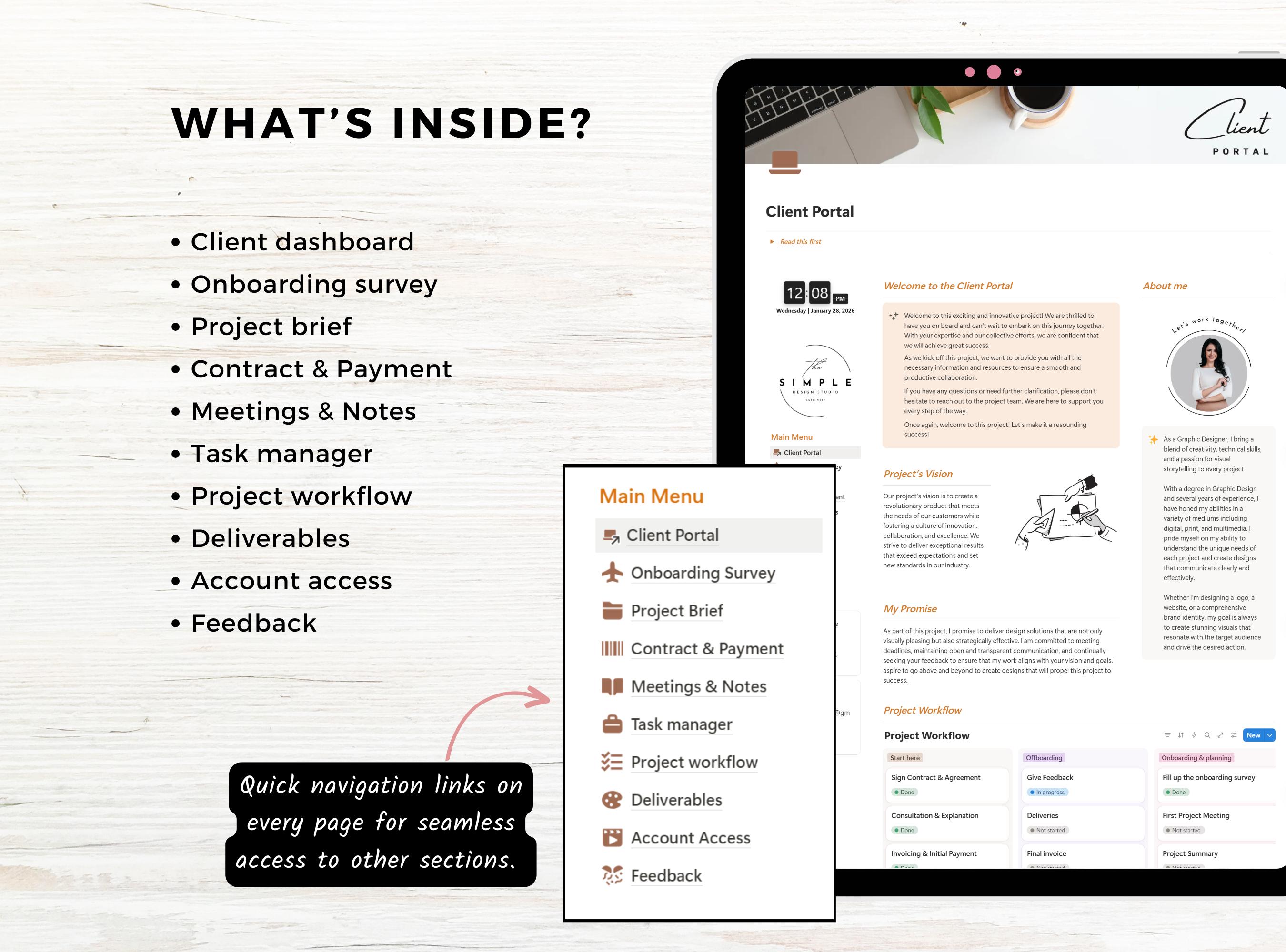 Notion Template Client Portal, Notion Client Dashboard, Project Tracker ...