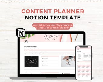 Content Planner Notion Template| Creator Content Hub| Social Media Content Calendar