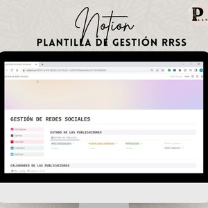 Plantilla Notion Gestión de Redes Sociales en Español | Notion RRSS gestion de contenidos en Instagram, Tiktok, Linkedin, Youtube y Twitter
