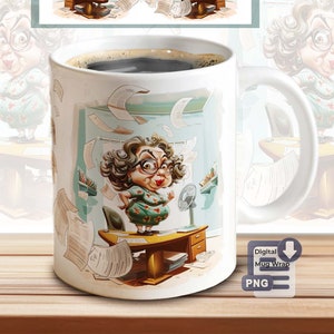 Office mug sublimation file, humorous mug sublimation template | 11 & 15 oz mug design, funny office gift idea, PNG download