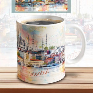 Istanbul Mug Design – Sublimation Print Template – City Mug Souvenir Gift | PNG Download File | Coffee Mug Sublimation File