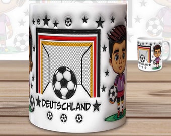 ドイツサッカーマグカップ昇華デザイン | 漫画サッカー選手PNG