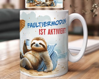Sloth Mug Sublimation Design | Funny Sloth Quote PNG Download | Coffee Mug Wrap | Office Gifts | 11oz & 15oz