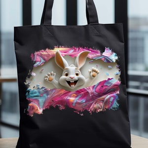 3D Osterhasen Sublimation Design Download | PNG Sublimation Druckvorlage für Shirts, Taschen, Kissen | Ostern Motiv | 3D-Design Effekt