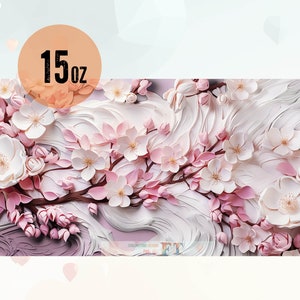 3D Kirschblüten Design für 15 Unzen Tassen Sublimation