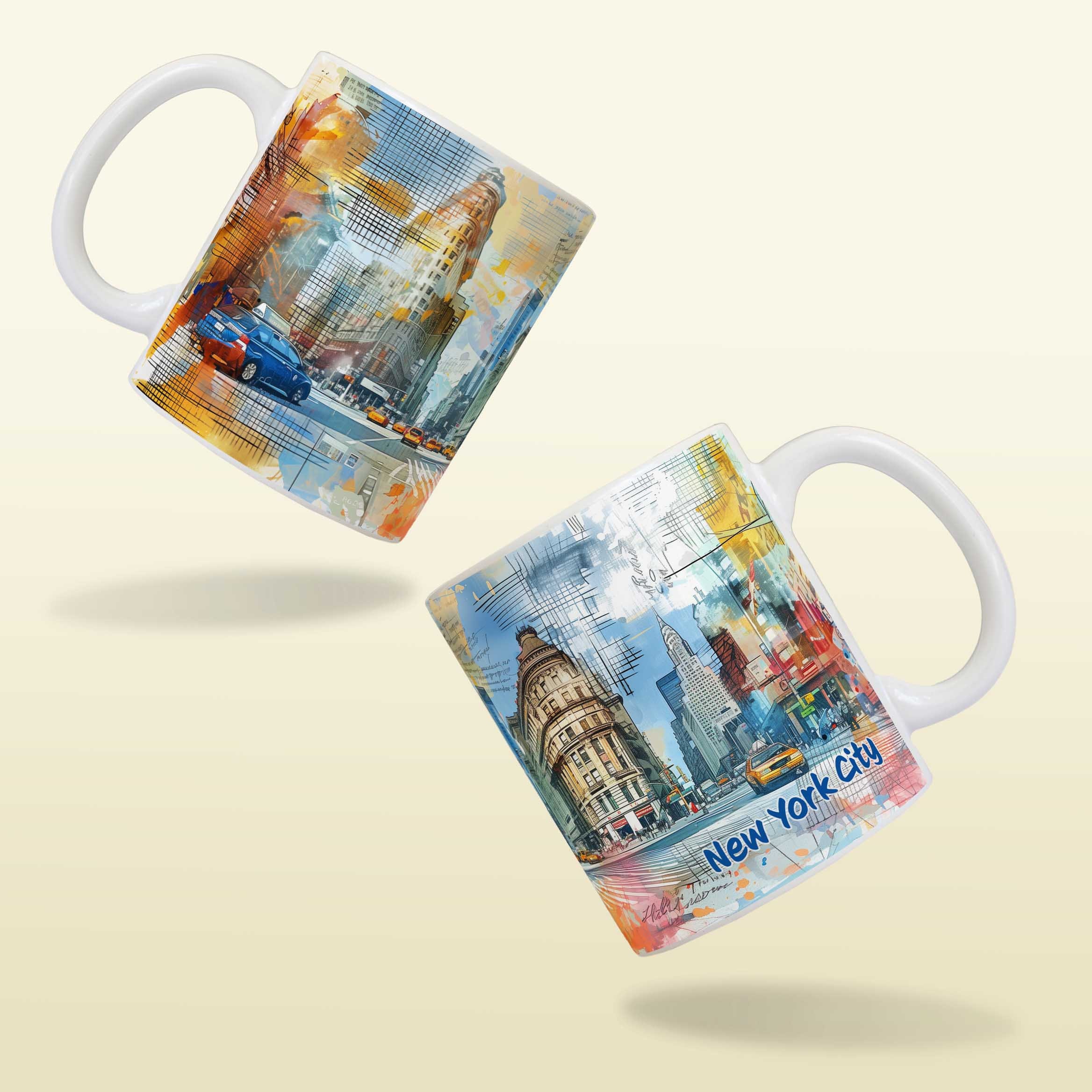 Mug New York City - Impression Par Sublimation, Qualité Grade A, Design Paysage NY-03