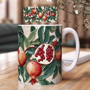 Italien für die Kaffeetasse! 5 Vintage-Motive mit Zitronen, Orangen, Granatäpfeln & Oliven – perfekte PNG-Vorlagen für 11oz & 15oz Sublimationstassen.