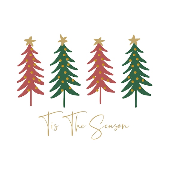 Tis The Season Png Sublimation Design, Green, Christmas Tree PNG, Red Merry Christmas PNG, Xmas Trees PNG Sublimation, Digital Download