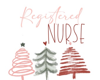 Registered Nurse Christmas PNG digital download file for sublimation, transparent, Holiday, Work, fun
