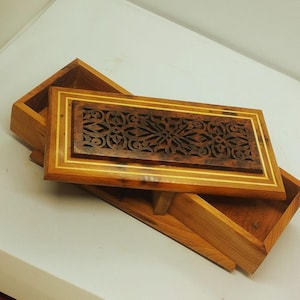 magic burl wooden box,Jewelry organizer- Secret opening wooden jewelry box - trinket compartment box . two jewellery zones. best gift