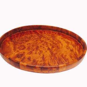 Plateau en bois de thuya de qualité supérieure, fait main au Maroc, motif rayon de soleil, meilleur choix pour la décoration intérieure