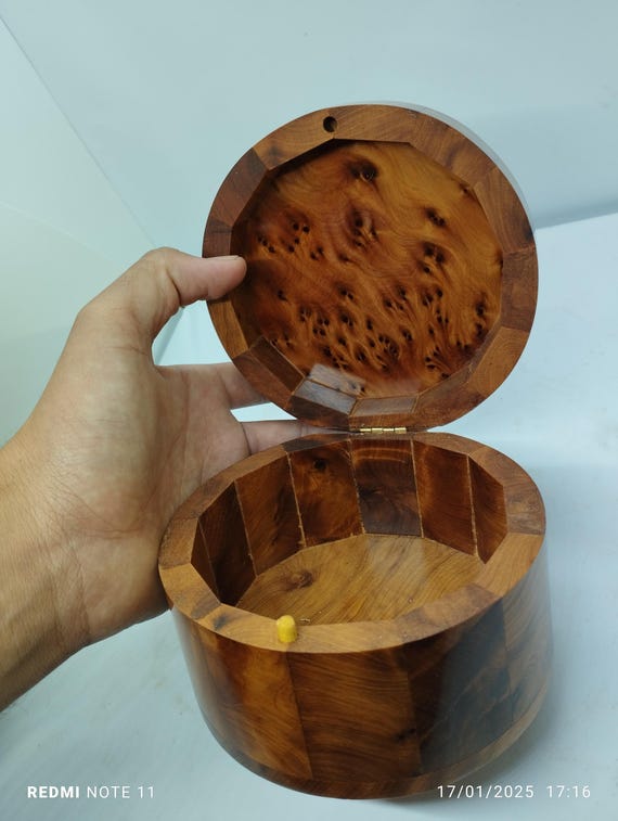 Boîte à bijoux en bois de thuya - Boîte en bois artisanale marocaine