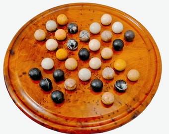 Jeu De Solitaire Unique En Pierres Semi-précieuses De Madagascar, Fait Main