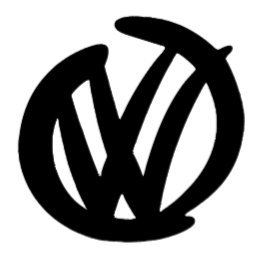 VW Volkswagen Circular Logo Stickers - 75mm, 80mm, or 90mm Pair