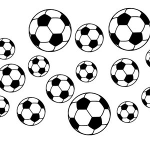 26 mixed size footballs, wall art stickers, Car Stickers (for any room - bedrooms, living room, nurseries) Vinyl Decal, football stickers