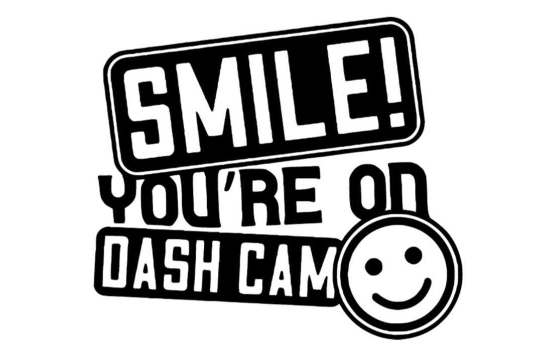 Smile You're on Dash Cam Vinyl Decal, Car Sticker, Bumper, Window, Boot ...