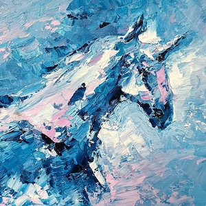 Pintura a óleo de unicórnio original em papelão | Pequena arte animal caprichosa e única | Parede de galeria mágica | Retrato de unicórnio em miniatura 6x8 pol.