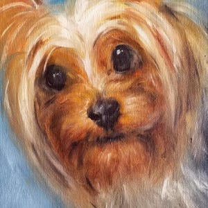 Personalized Yorkshire Terrier dog painting Original animalist fine art Custom pet portrait Cat portrait memorial artwork Made to Order