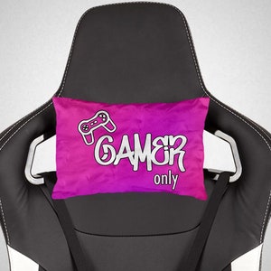 Gamer Only Ɩ Cushion For Gaming Chair Ɩ Gamer Headrest Ɩ Neck Support Pillow Ɩ Gamer Gifts For Him Ɩ Game Room Decor