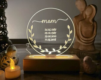 Custom Night Light For Mom, Personalized Gift Ideas For Mom, Custom Gift For Mother in Law, Bedroom Decor, Home Decor Gift, Christmas Gift